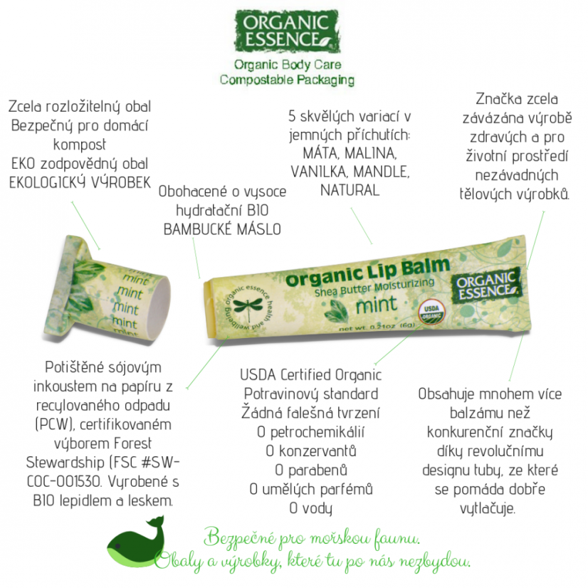 Extra Moisturising Organic Mint Lip Balm | Organic Essence